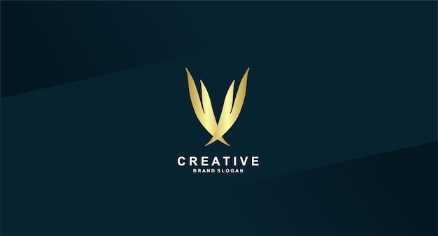Vector gratuito logotipo dorado con el título de marca creativa.
