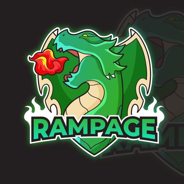 Logotipo de dragón de esport dibujado a mano