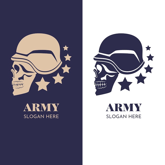 Vector gratuito logotipo del ejército de diseño plano