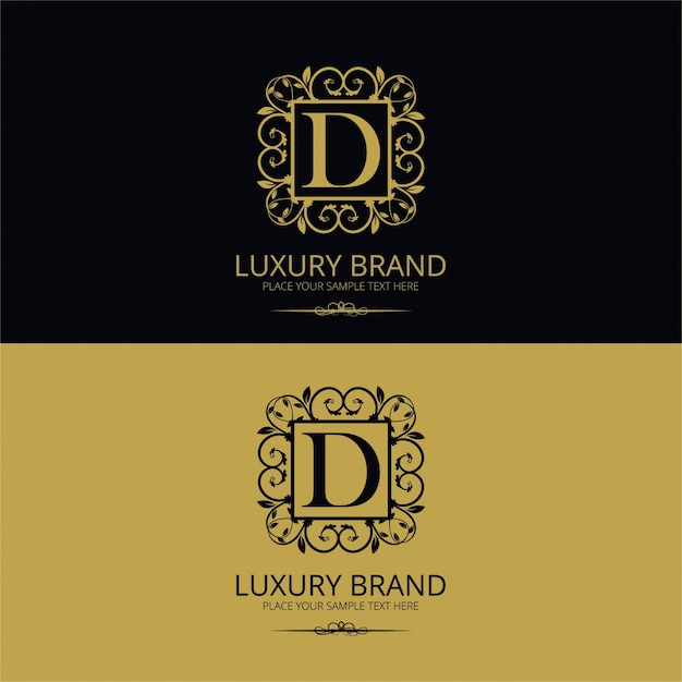 Logotipo elegante vintage de la letra d