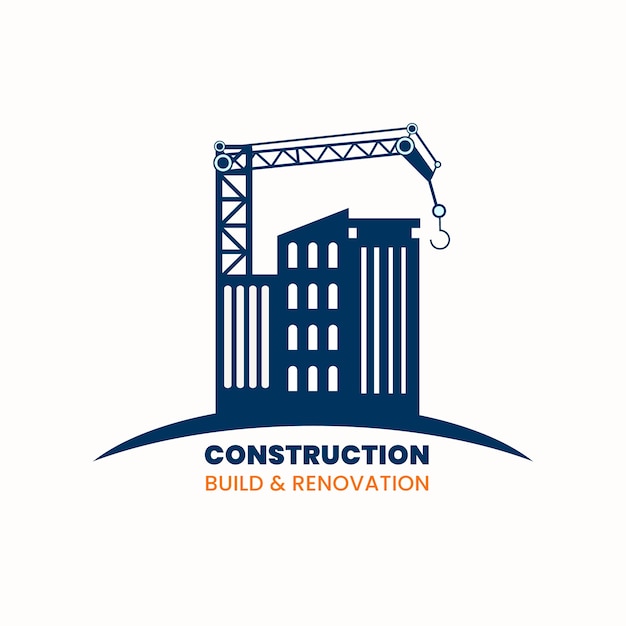Logotipo de empresa de construcción de diseño plano