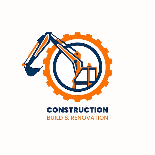 Logotipo de empresa de construcción de diseño plano