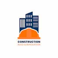 Vector gratuito logotipo de empresa de construcción de diseño plano