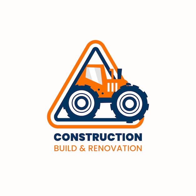Logotipo de empresa de construcción de diseño plano