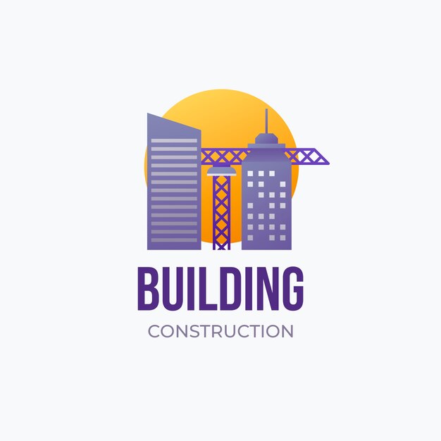 Logotipo de empresa constructora degradado