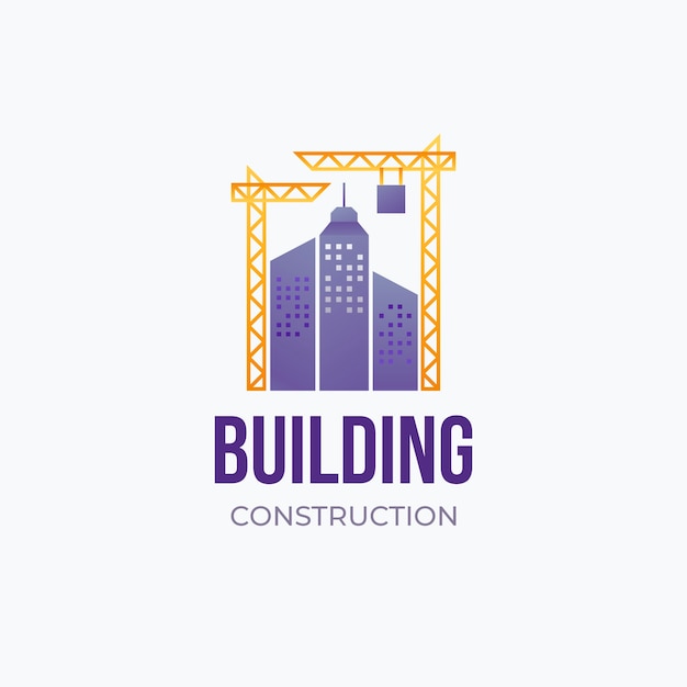Logotipo de empresa constructora degradado