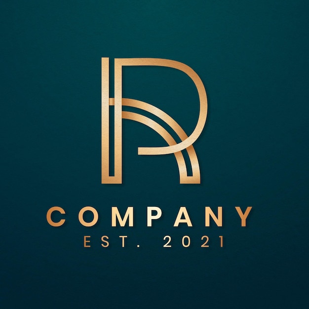 Logotipo de empresa elegante con diseño de letra R