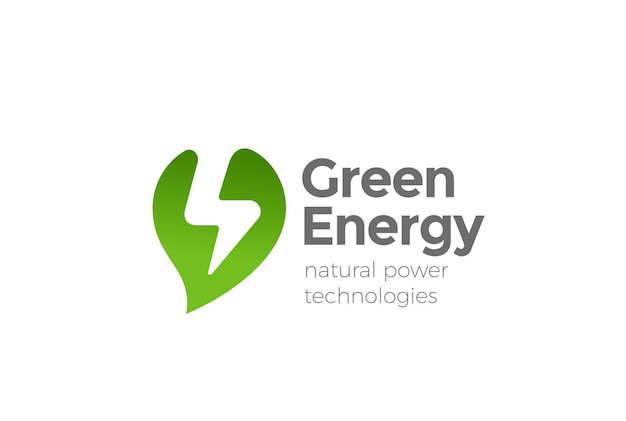 Logotipo de energía de energía alternativa verde.