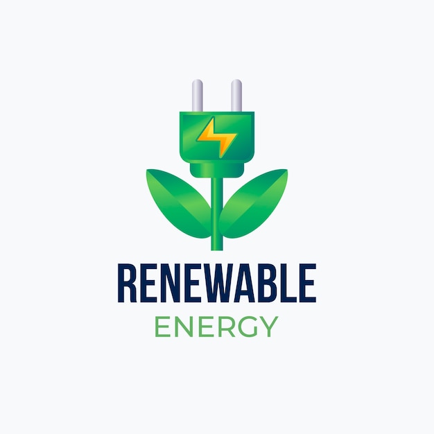 Vector gratuito logotipo de energía renovable degradado