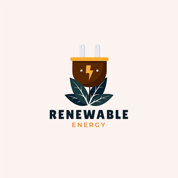 Logotipo de energía renovable dibujado a mano
