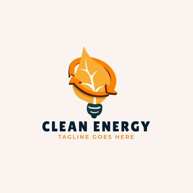 Logotipo de energía renovable dibujado a mano