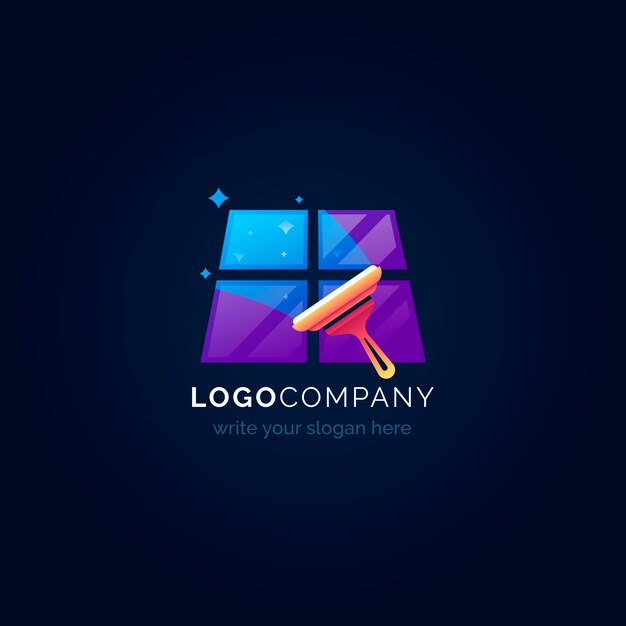 Logotipo de la escobilla de goma degradada