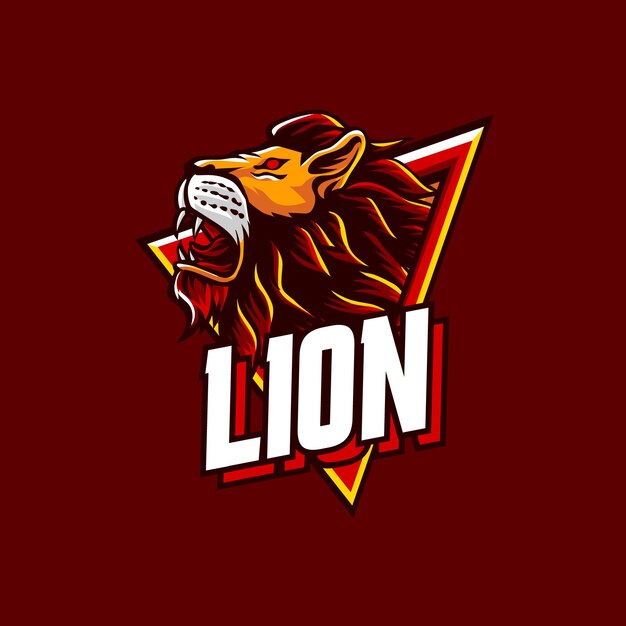 Logotipo de esport león dibujado a mano