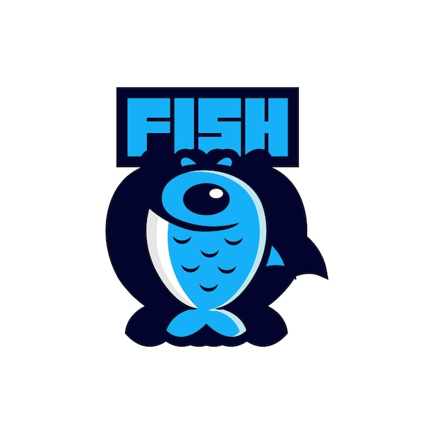 Vector gratuito logotipo de esport de la mascota de pescado azul