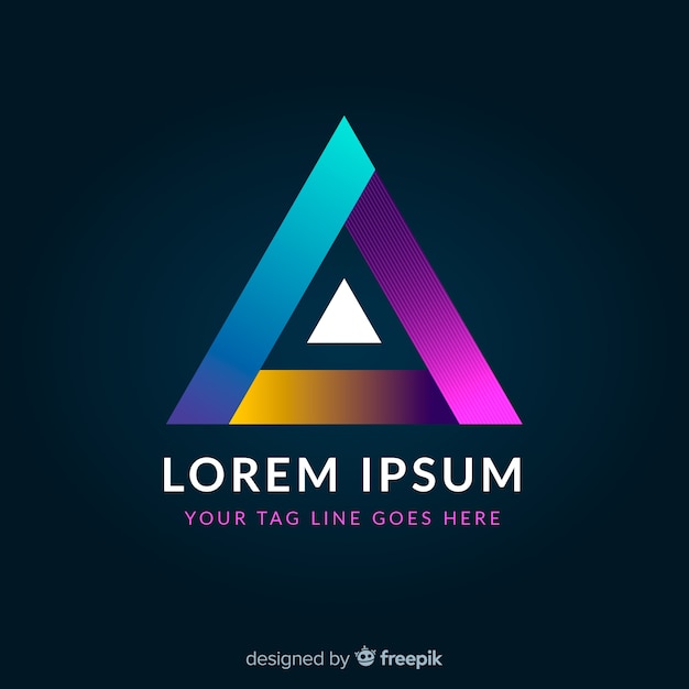 Logotipo de estilo degradado, geométrico, colorido y brillante