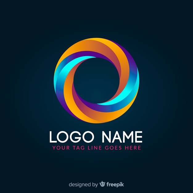 Logotipo de estilo degradado, geométrico, colorido y brillante