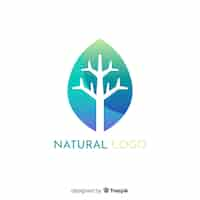 Vector gratuito logotipo de estilo degradado de naturaleza