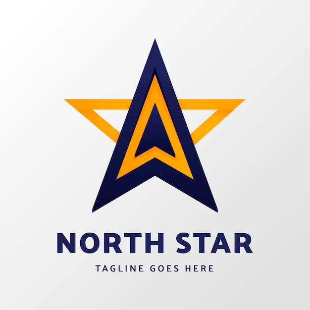 Vector gratuito logotipo de la estrella del norte de color degradado