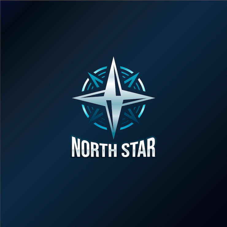 Vector gratuito logotipo de la estrella del norte de color degradado