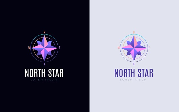 Logotipo de la estrella del norte de color degradado