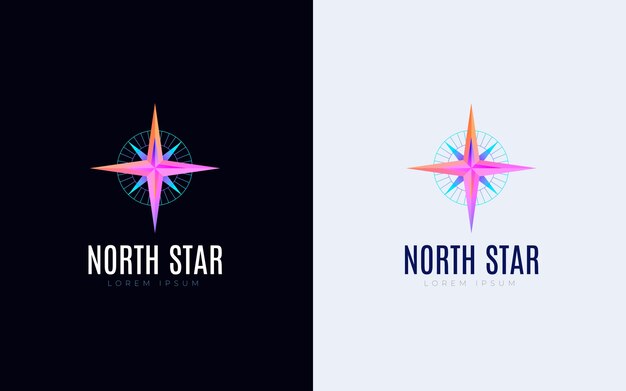Logotipo de estrella del norte degradado