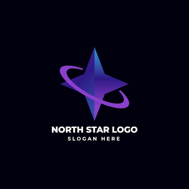 Vector gratuito logotipo de estrella del norte degradado