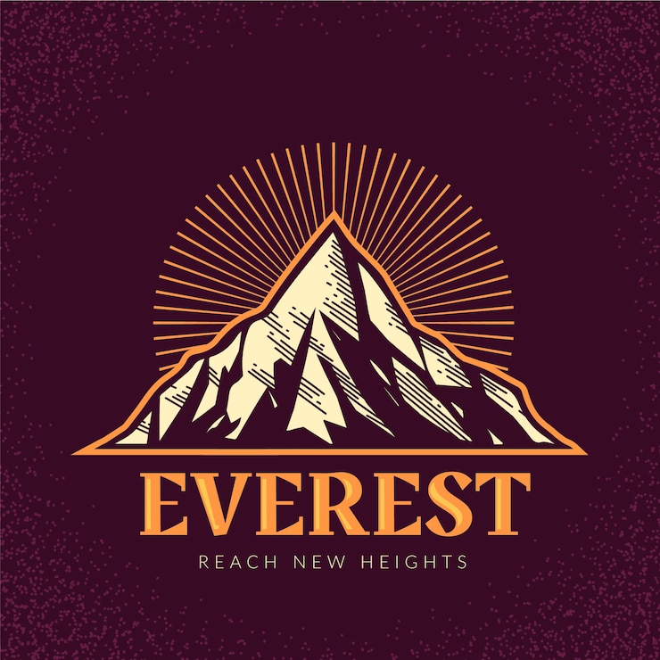 Vector gratuito logotipo del everest dibujado a mano