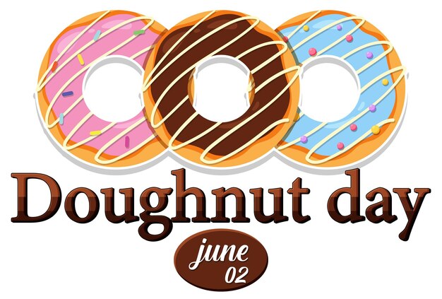 Logotipo de feliz día de la rosquilla en junio