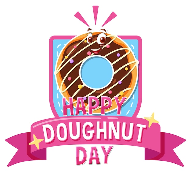 Logotipo de feliz día de la rosquilla en junio