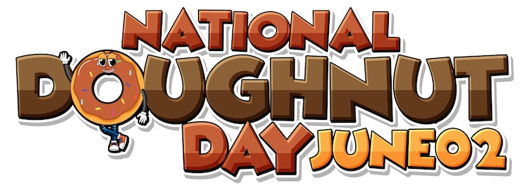 Vector gratuito logotipo de feliz día de la rosquilla en junio