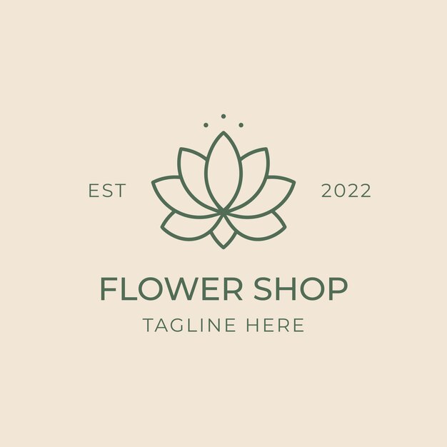 Logotipo floral del logotipo de la tienda de flores duotono