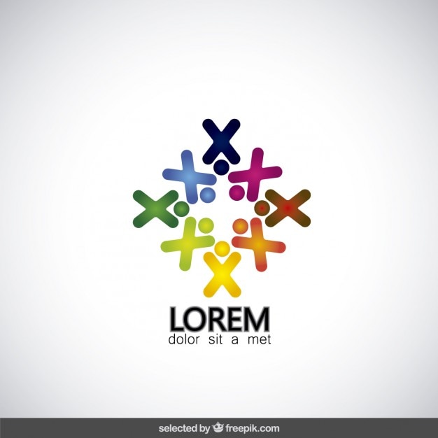 Vector gratuito logotipo con forma abstractas