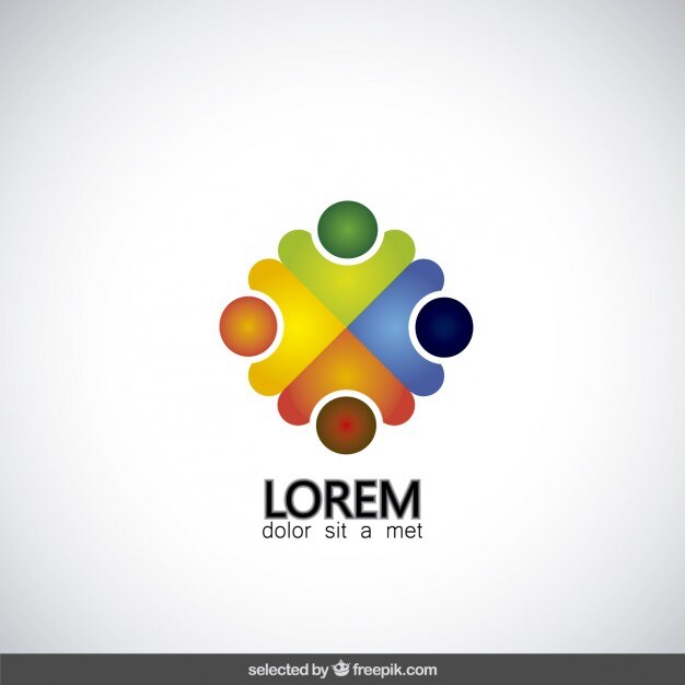 Logotipo forma humana abstracta