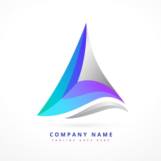 Vector gratuito logotipo en forma triangular ondulada