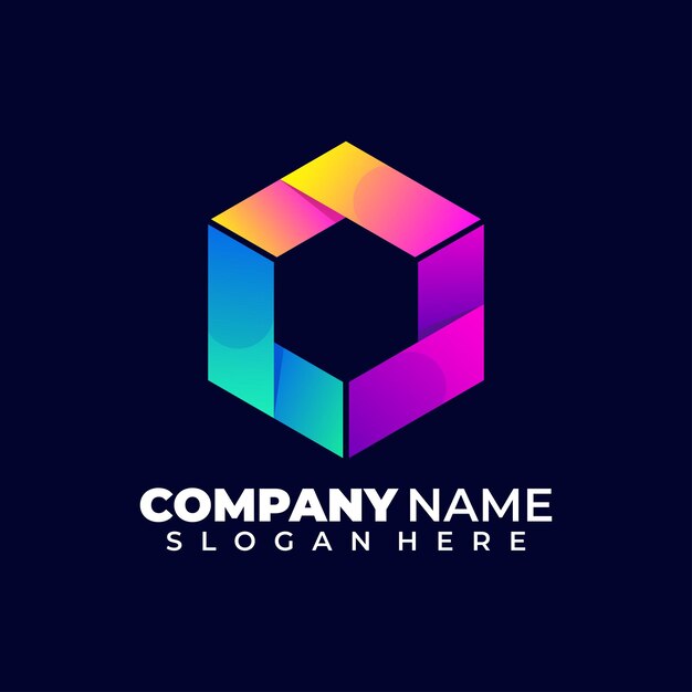 Logotipo fresco moderno hexagonal