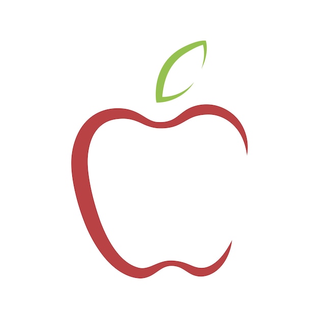 El logotipo de la fruta de manzana aguda