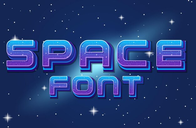 Logotipo de fuente espacial en el fondo del espacio
