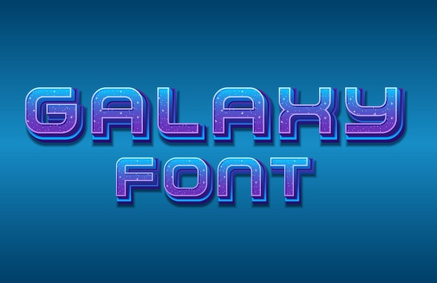 Logotipo de fuente Galaxy en el fondo del espacio