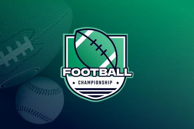 Logotipo de fútbol americano de diseño plano