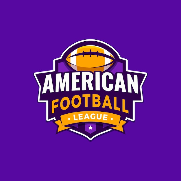 Logotipo de fútbol americano de diseño plano