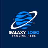 Vector gratuito logotipo de galaxia dibujado a mano