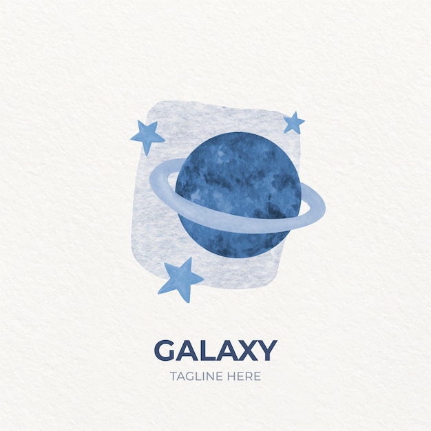 Logotipo de galaxia pintado en acuarela