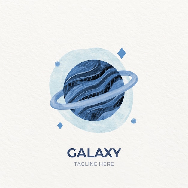 Logotipo de galaxia pintado en acuarela