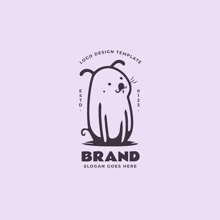 Vector gratuito logotipo de garabato de perro simple