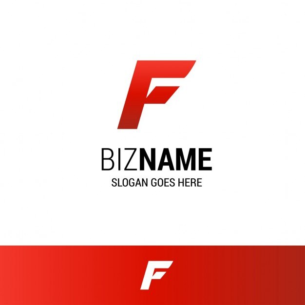 Logotipo geométrico rojo con la letra f