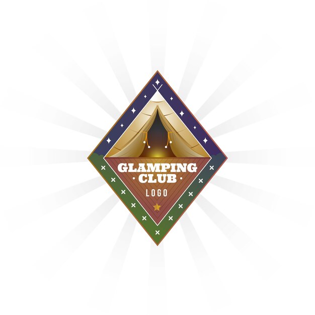 Vector gratuito logotipo de glamping degradado