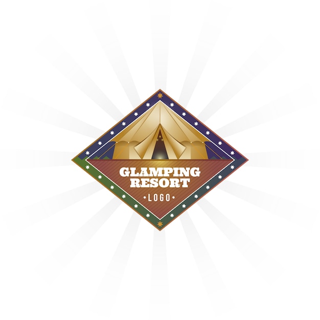 Vector gratuito logotipo de glamping degradado