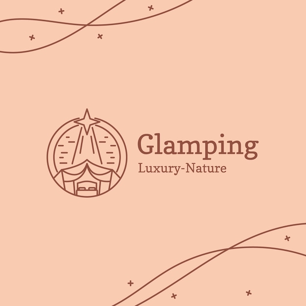 Logotipo de glamping dibujado a mano