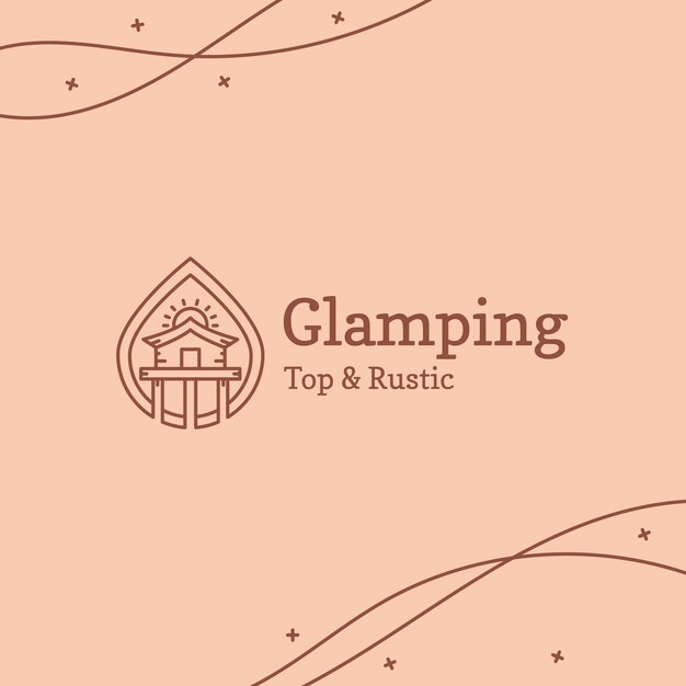 Logotipo de glamping dibujado a mano