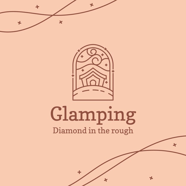 Logotipo de glamping dibujado a mano